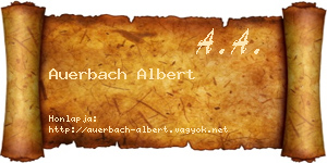 Auerbach Albert névjegykártya